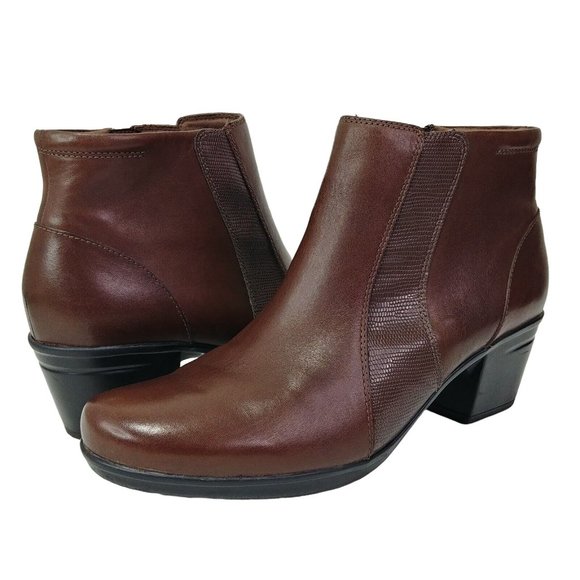Clarks Emslie Newport Ankle Genuine Leather Boot Size 11 - Picture 1 of 11
